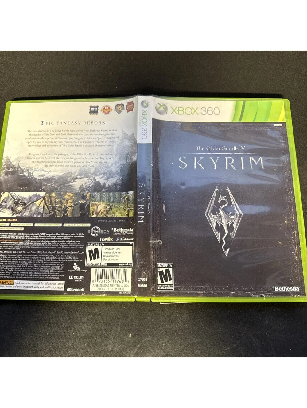 The Elder Scrolls V: Skyrim for Xbox 360 - USED - CIB w/ Premium Quality Map 🔥
